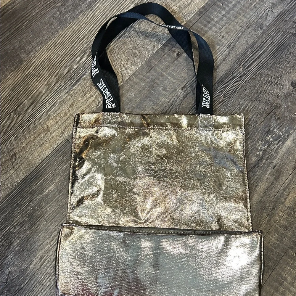 Victoria Secret Gold Metallic Tote Bag - Picture 5 of 7